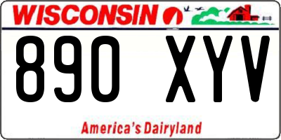 WI license plate 890XYV