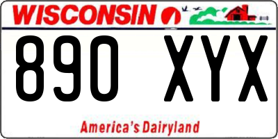 WI license plate 890XYX