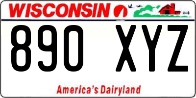 WI license plate 890XYZ