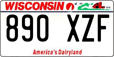 WI license plate 890XZF