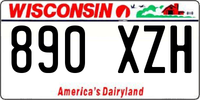 WI license plate 890XZH