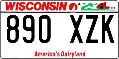 WI license plate 890XZK