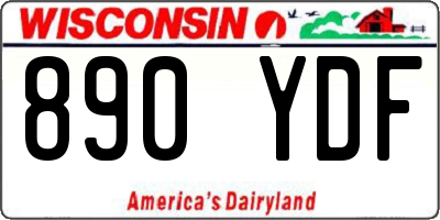 WI license plate 890YDF