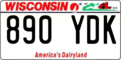WI license plate 890YDK