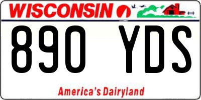 WI license plate 890YDS