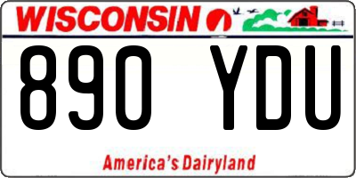 WI license plate 890YDU