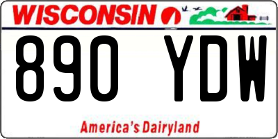 WI license plate 890YDW