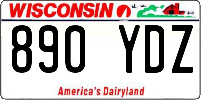 WI license plate 890YDZ