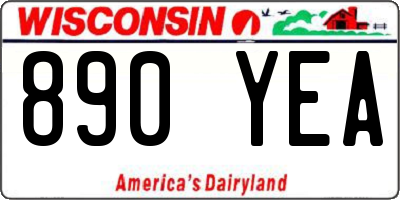 WI license plate 890YEA