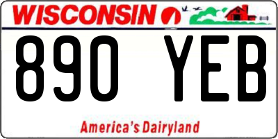 WI license plate 890YEB