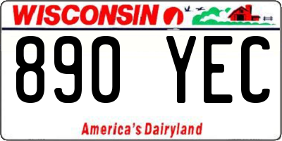 WI license plate 890YEC