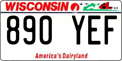 WI license plate 890YEF