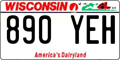 WI license plate 890YEH