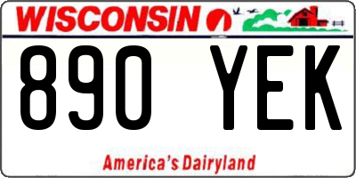 WI license plate 890YEK