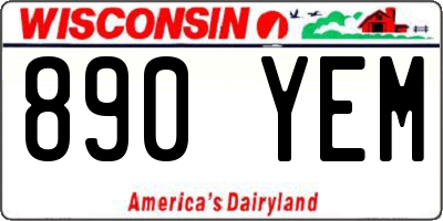 WI license plate 890YEM