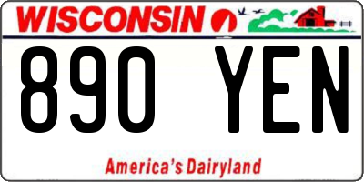 WI license plate 890YEN