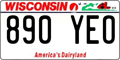 WI license plate 890YEO
