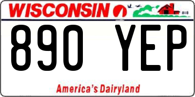 WI license plate 890YEP