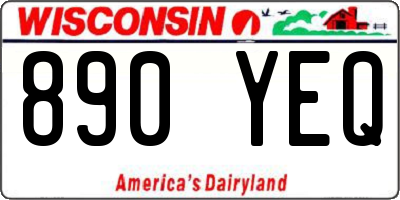 WI license plate 890YEQ