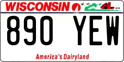 WI license plate 890YEW