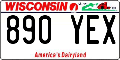 WI license plate 890YEX