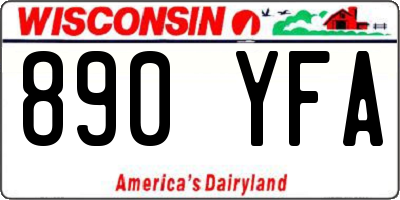 WI license plate 890YFA
