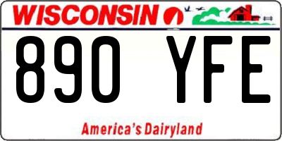 WI license plate 890YFE