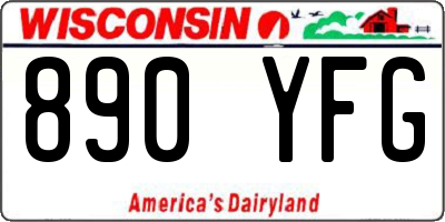 WI license plate 890YFG