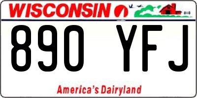 WI license plate 890YFJ
