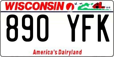 WI license plate 890YFK