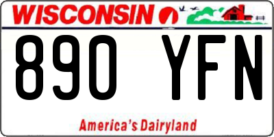 WI license plate 890YFN