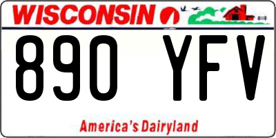 WI license plate 890YFV
