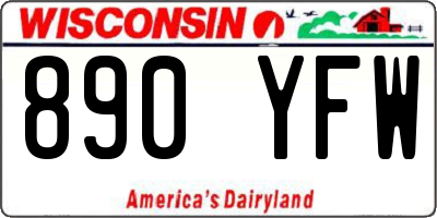 WI license plate 890YFW