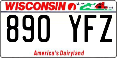 WI license plate 890YFZ