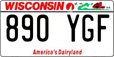 WI license plate 890YGF