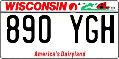 WI license plate 890YGH