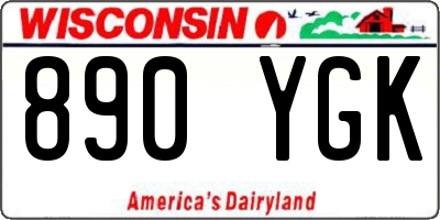 WI license plate 890YGK
