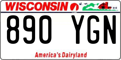 WI license plate 890YGN