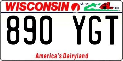 WI license plate 890YGT