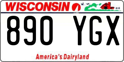 WI license plate 890YGX