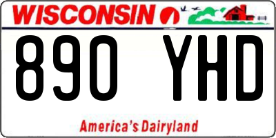 WI license plate 890YHD