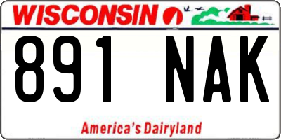 WI license plate 891NAK