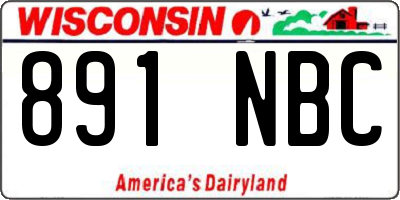 WI license plate 891NBC