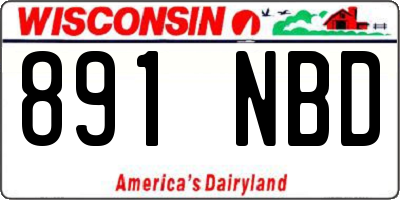 WI license plate 891NBD
