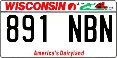 WI license plate 891NBN