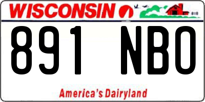 WI license plate 891NBO