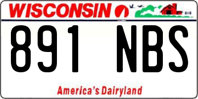WI license plate 891NBS