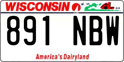 WI license plate 891NBW
