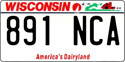 WI license plate 891NCA