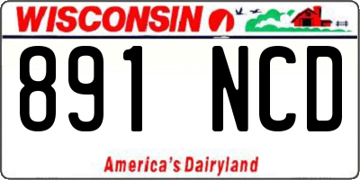 WI license plate 891NCD
